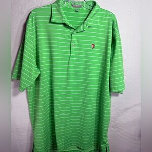 Peter Millar Summer Comfort Polo Shirt Men’s XL Green Stripe Performance Golf